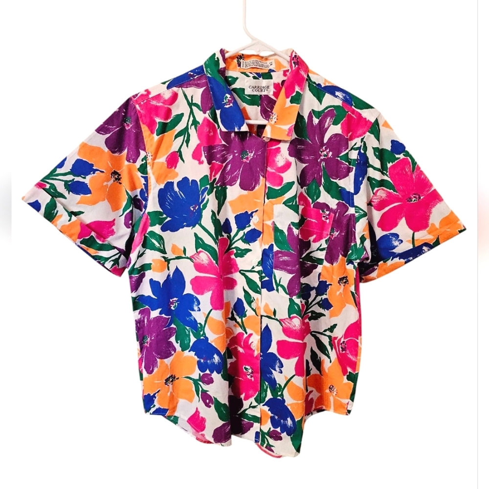 Colorful Floral Button-Up Shirt